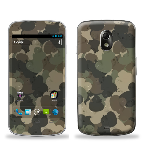Наклейка на Телефон Samsung Galaxy Nexus (i9250) Камуфляж с резиновыми уточками,  купить в Москве – интернет-магазин Allskins, хаки, текстура, военные, паттерн, утка, утенок, игрушки, ванная
