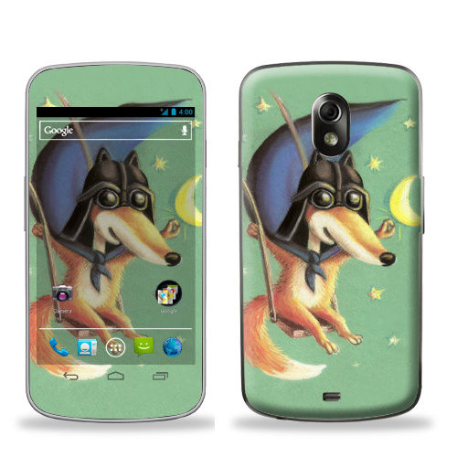 Наклейка на Телефон Samsung Galaxy Nexus (i9250) Дарт Лис,  купить в Москве – интернет-магазин Allskins, крутые животные, лиса, космос, месяц, звезда, Дарт Вейдер