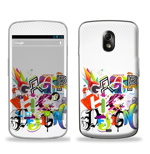 Наклейка на Телефон Samsung Galaxy Nexus (i9250) Графический дизайн,  купить в Москве – интернет-магазин Allskins, типографика, человек, плакат, яркий, коллаж, люди, графика