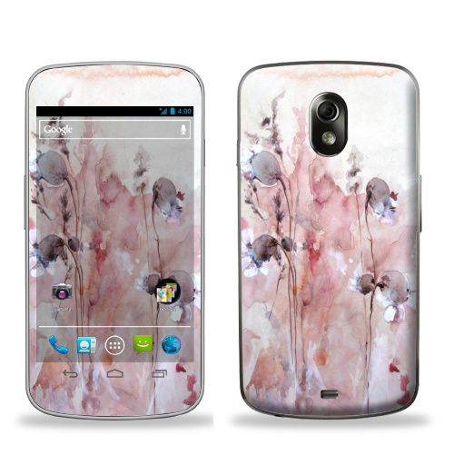 Наклейка на Телефон Samsung Galaxy Nexus (i9250) Осенние цветы,  купить в Москве – интернет-магазин Allskins, цветокакварель, розовый, цветы, акварель, природа, рисунки, оригинально, нежно