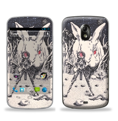 Наклейка на Телефон Samsung Galaxy Nexus (i9250) Злая Зая,  купить в Москве – интернет-магазин Allskins, кролики, зайяц, злой_пушистик, пушистый, хэллоуин