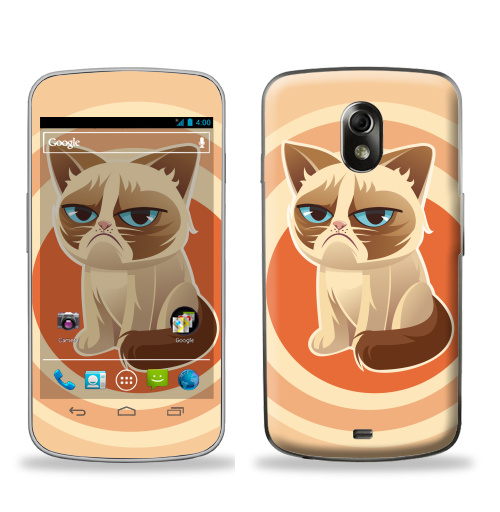 Наклейка на Телефон Samsung Galaxy Nexus (i9250) Сурове, грустне, котячне,  купить в Москве – интернет-магазин Allskins, милые животные, 300 Лучших работ, любовь, кошка, персонажи, женские