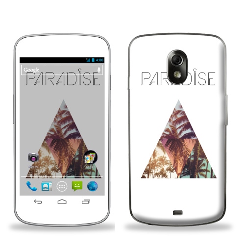 Наклейка на Телефон Samsung Galaxy Nexus (i9250) Paradise,  купить в Москве – интернет-магазин Allskins, треугольник, абстракция, природа, рай, хипстер, пальмы, текстура