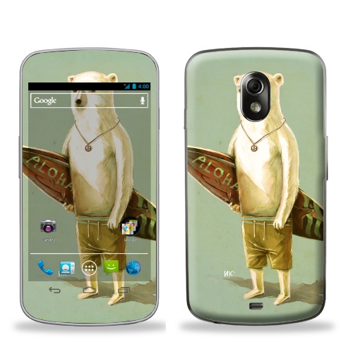 Наклейка на Телефон Samsung Galaxy Nexus (i9250) Алоха,  купить в Москве – интернет-магазин Allskins, серфинг, медведь, лето, 300 Лучших работ
