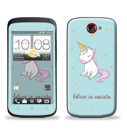 Наклейка на Телефон HTC HTC One S Превращение в единорога,  купить в Москве – интернет-магазин Allskins, милые животные, единорог, персонажи, улыбка, радость, прикол, мило, животные, фразы