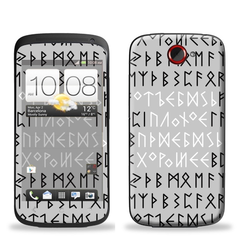 Наклейка на Телефон HTC HTC One S Руны,  купить в Москве – интернет-магазин Allskins, продажи_надписи, черно-белое, этно, магия, надписи, прикольные_надписи, остроумно, крутые надписи, 300 Лучших работ