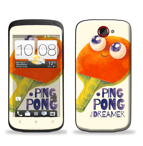 Наклейка на Телефон HTC HTC One S Пинг-понг дример,  купить в Москве – интернет-магазин Allskins, пинг-понг, гики, теннис, настольный теннис, мечта, футбол, ракетка