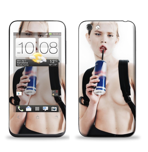 Наклейка на Телефон HTC HTC One V Девочка с трубочкой,  купить в Москве – интернет-магазин Allskins, модели, секс, фотография