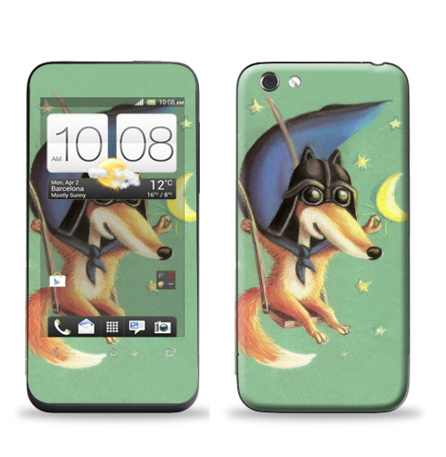 Наклейка на Телефон HTC HTC One V Дарт Лис,  купить в Москве – интернет-магазин Allskins, крутые животные, лиса, космос, месяц, звезда, Дарт Вейдер