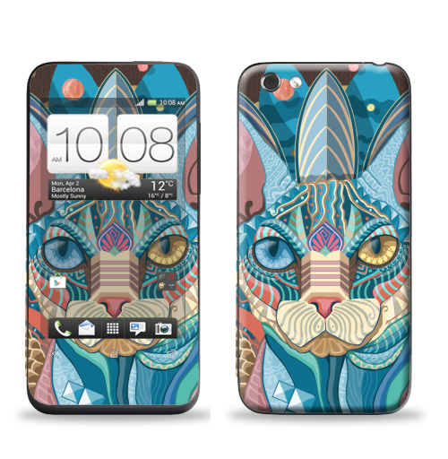Наклейка на Телефон HTC HTC One V Немного Мехикано Космо котЭ,  купить в Москве – интернет-магазин Allskins, милые животные, космос, оригинально, животные, графика, кошка, Сфинкс