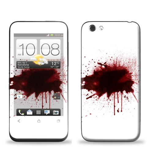 Наклейка на Телефон HTC HTC One V Я  в  порядке,  купить в Москве – интернет-магазин Allskins, порядок, кровь, выстрелы, брызги, красный, надписи