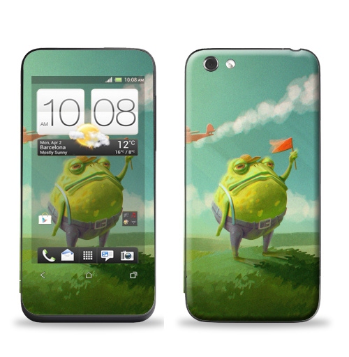 Наклейка на Телефон HTC HTC One V Мистер Жаба,  купить в Москве – интернет-магазин Allskins, милые животные, небо, цвет, детские, лягушка