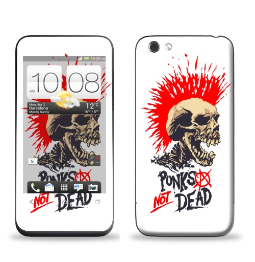 Наклейка на Телефон HTC HTC One V Punk not dead,  купить в Москве – интернет-магазин Allskins, панк, punknotdead, rock, череп