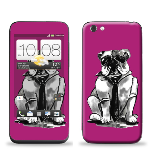 Наклейка на Телефон HTC HTC One V Гроза района,  купить в Москве – интернет-магазин Allskins, собаки, персонажи, графика, розовый, прикол, круто