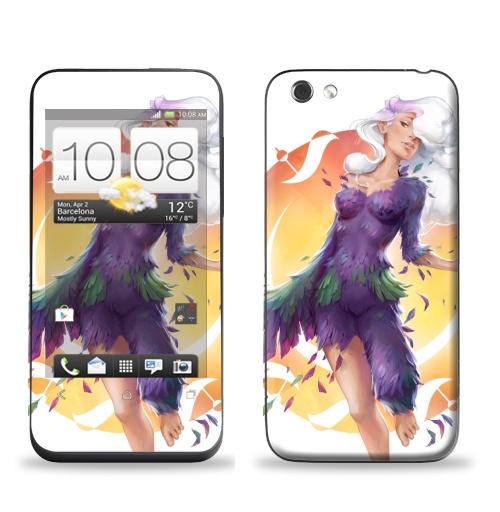 Наклейка на Телефон HTC HTC One V Разоблачение,  купить в Москве – интернет-магазин Allskins, вдохновение, нежно, миф, девушка, иллюстация, иллюстраторы, перья, облако, женьщина