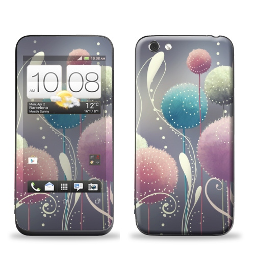 Наклейка на Телефон HTC HTC One V Пушистые,  купить в Москве – интернет-магазин Allskins, абстракция, мягкий, иллюстация, элементы, яркий, мило, нежно, цветы, растение, природа