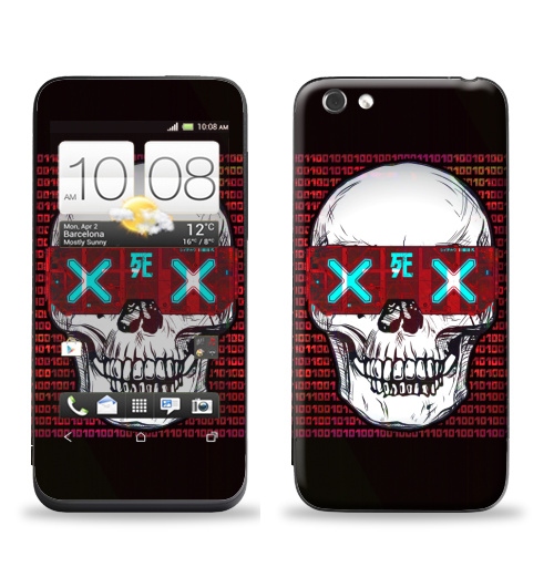 Наклейка на Телефон HTC HTC One V Кибер смерть,  купить в Москве – интернет-магазин Allskins, киберпанк, череп, гики