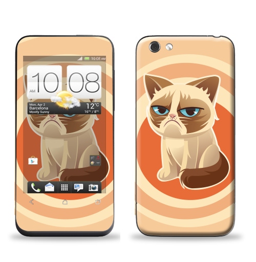 Наклейка на Телефон HTC HTC One V Сурове, грустне, котячне,  купить в Москве – интернет-магазин Allskins, милые животные, 300 Лучших работ, любовь, кошка, персонажи, женские