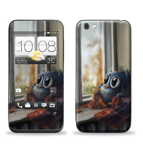 Наклейка на Телефон HTC HTC One V Vanilla Owl,  купить в Москве – интернет-магазин Allskins, ваниль, хипстер, сова, птицы, осень, графика, любовь, тренд, 300 Лучших работ