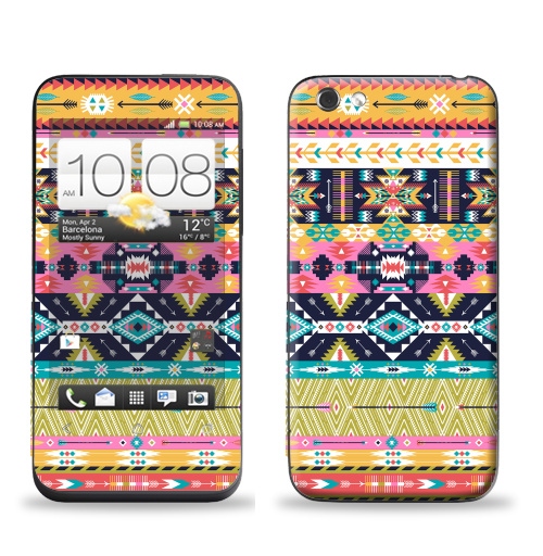 Наклейка на Телефон HTC HTC One V Декоративный орнамент в американском стили,  купить в Москве – интернет-магазин Allskins, паттерн, Мексика, текстура, навахо, модный, Перуанская, мода, текстиль
