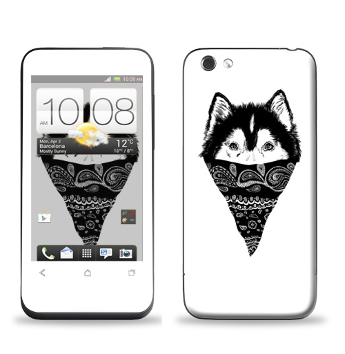Наклейка на Телефон HTC HTC One V Пёс,  купить в Москве – интернет-магазин Allskins, крутые животные, собаки, персонажи, мафия, графика, белый, черный, животные, милые животные