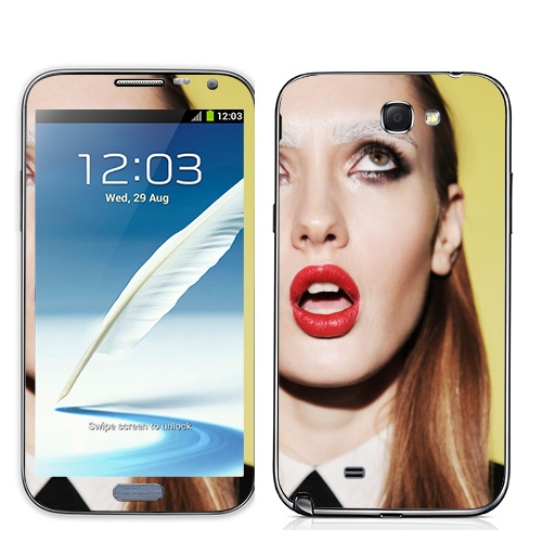 Наклейка на Телефон Samsung Galaxy Note 2 Брови белые,  купить в Москве – интернет-магазин Allskins, фотография, модели, секс