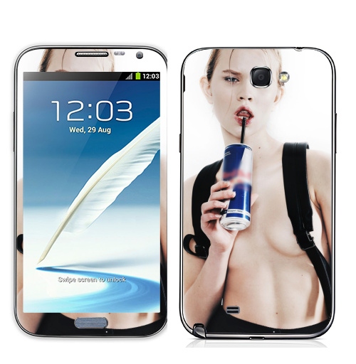 Наклейка на Телефон Samsung Galaxy Note 2 Девочка с трубочкой,  купить в Москве – интернет-магазин Allskins, модели, секс, фотография