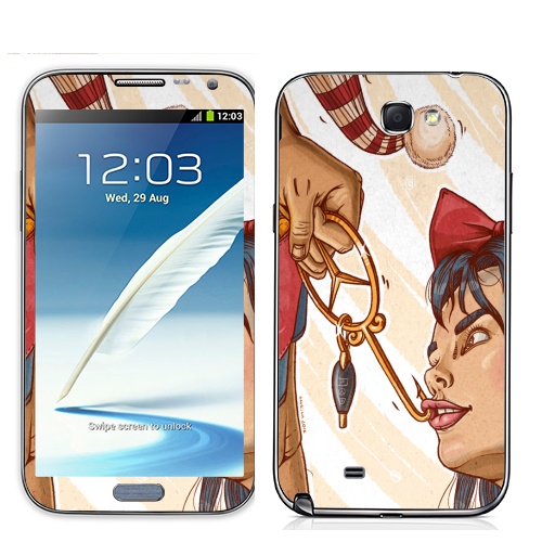 Наклейка на Телефон Samsung Galaxy Note 2 Денежки,  купить в Москве – интернет-магазин Allskins, секс, мода, красота, золото, деньги, девушка