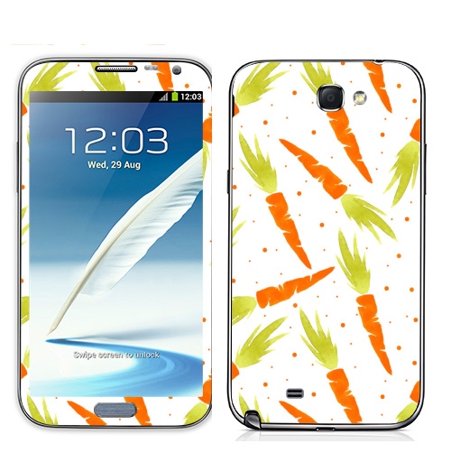 Наклейка на Телефон Samsung Galaxy Note 2 Морковный микс,  купить в Москве – интернет-магазин Allskins, паттерн, яркий, сочно, сочный, летний, детские, модный, белый, лето