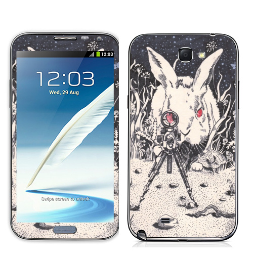Наклейка на Телефон Samsung Galaxy Note 2 Злая Зая,  купить в Москве – интернет-магазин Allskins, кролики, зайяц, злой_пушистик, пушистый, хэллоуин