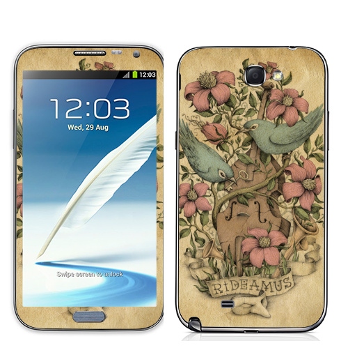 Наклейка на Телефон Samsung Galaxy Note 2 Rideamus,  купить в Москве – интернет-магазин Allskins, милые животные, 300 Лучших работ, цветы, птицы, текстура, контрабас, женские