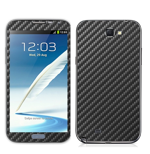 Наклейка на Телефон Samsung Galaxy Note 2 Carbon Fiber Texture,  купить в Москве – интернет-магазин Allskins, крабон, текстура, 300 Лучших работ