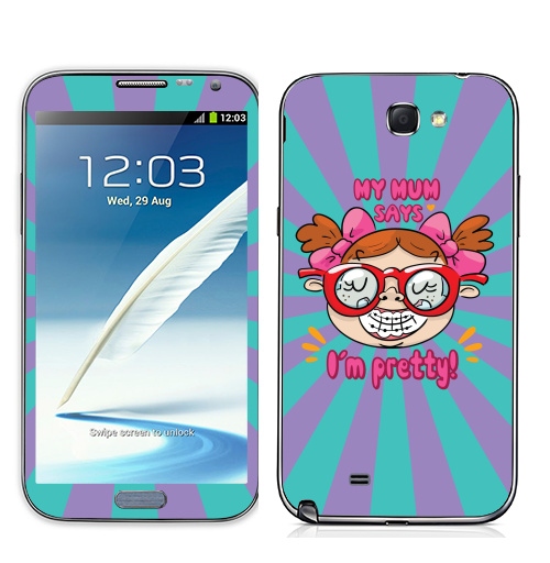 Наклейка на Телефон Samsung Galaxy Note 2 Мамина дочка,  купить в Москве – интернет-магазин Allskins, надписи, детские, рождение, розовый, мама, дочка, надписи на английском