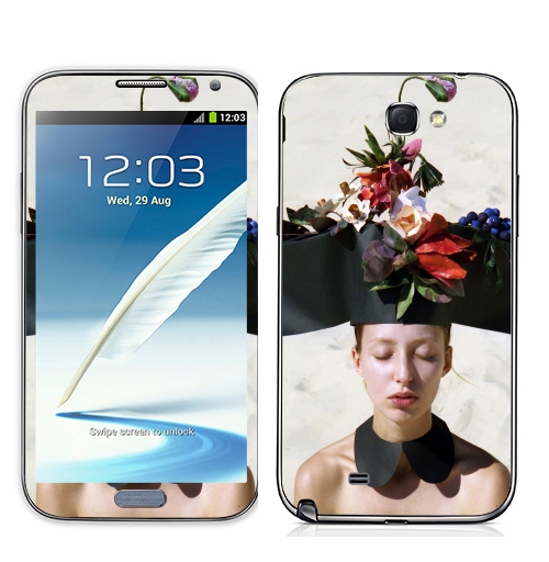 Наклейка на Телефон Samsung Galaxy Note 2 Цветочница,  купить в Москве – интернет-магазин Allskins, фотография, отдых, девушка, красота, цветы, сюрреализм