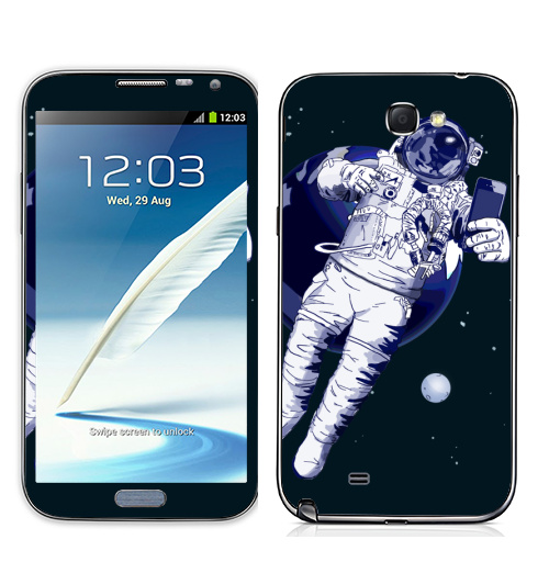 Наклейка на Телефон Samsung Galaxy Note 2 Космическое селфи,  купить в Москве – интернет-магазин Allskins, космос, селфи