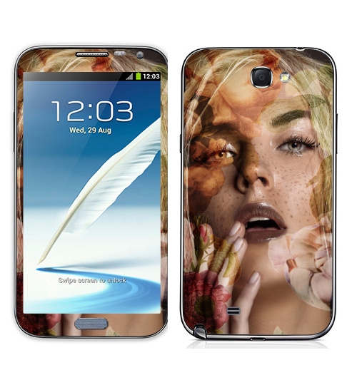 Наклейка на Телефон Samsung Galaxy Note 2 Осенняя девушка,  купить в Москве – интернет-магазин Allskins, осень, девушка, фотография