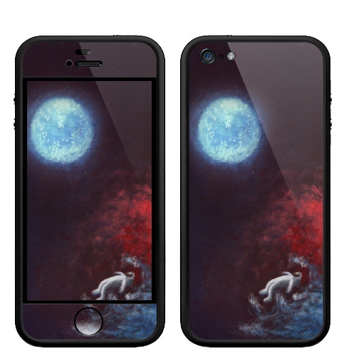 Наклейка на Телефон Apple Бампер на iPhone 5, 5S Космос,  купить в Москве – интернет-магазин Allskins, космос, луна, вселенная, звезда