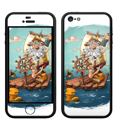 Наклейка на Телефон Apple Бампер на iPhone 5, 5S Главное - плыть вперед!,  купить в Москве – интернет-магазин Allskins, пират, морская, плот, оптимизм, персонажи, борода