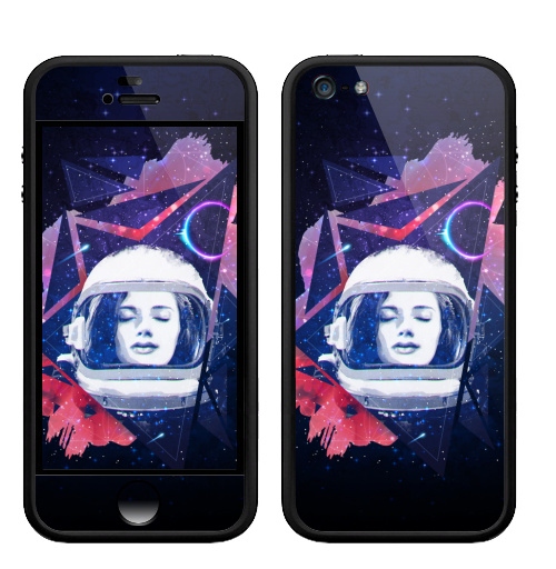Наклейка на Телефон Apple Бампер на iPhone 5, 5S Когда ты просто космос,  купить в Москве – интернет-магазин Allskins, космос, девушка, звезда, музыка