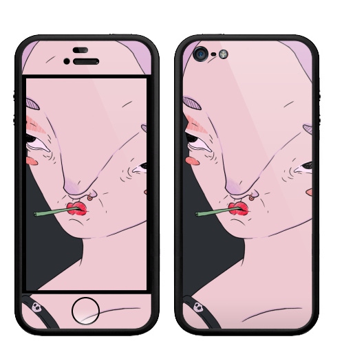 Наклейка на Телефон Apple Бампер на iPhone 5, 5S Пузырик,  купить в Москве – интернет-магазин Allskins, девушка, глаз, лицо