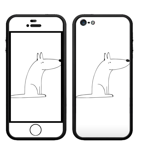 Наклейка на Телефон Apple Бампер на iPhone 5, 5S Собака сидит,  купить в Москве – интернет-магазин Allskins, собакаулыбака, собаки, волк, линейное, графика, белаясобака, животное, Смотрящий, природа, лаконичное, персонажи, детские, мужские, ветеринар