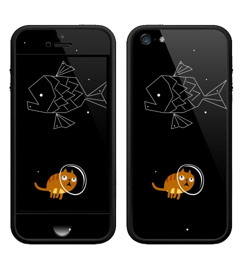 Наклейка на Телефон Apple Бампер на iPhone 5, 5S Звездный кот,  купить в Москве – интернет-магазин Allskins, дайвинг, звёзды и войны, зодиак, полёт, кошка, космос, рыба, космокот
