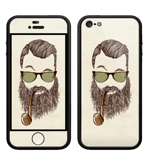 Наклейка на Телефон Apple Бампер на iPhone 5, 5S Верьте мне, у меня есть борода,  купить в Москве – интернет-магазин Allskins, люди, человек, волосы, очки, трубка, хипстер, капитан, мужик, борода