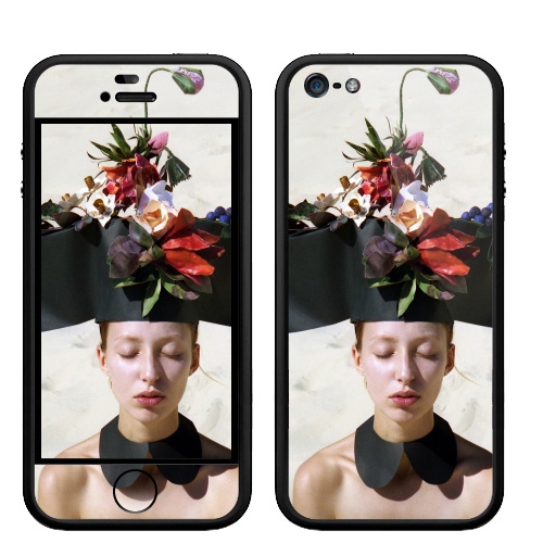 Наклейка на Телефон Apple Бампер на iPhone 5, 5S Цветочница,  купить в Москве – интернет-магазин Allskins, фотография, отдых, девушка, красота, цветы, сюрреализм