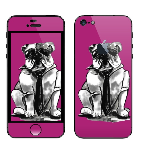 Наклейка на Телефон Apple iPhone 5 с яблоком Гроза района,  купить в Москве – интернет-магазин Allskins, собаки, персонажи, графика, розовый, прикол, круто