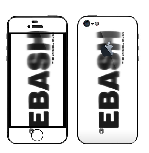 Наклейка на Телефон Apple iPhone 5 с яблоком Ебаш,  купить в Москве – интернет-магазин Allskins, мат, надписи, ебаш, черно-белое, крутые надписи на английском