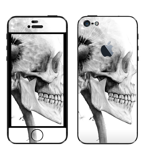 Наклейка на Телефон Apple iPhone 5 с яблоком ОДУВАНЧ,  купить в Москве – интернет-магазин Allskins, розыгрыш, прикол, череп, скелет, цветы, идея, металл, rock