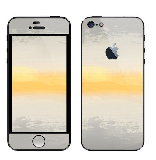 Наклейка на Телефон Apple iPhone 5 с яблоком Лучик света,  купить в Москве – интернет-магазин Allskins, серый, желтый, узор, текстура, паттерн
