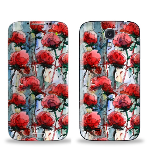 Наклейка на Телефон Samsung Galaxy S4 (i9500) Розы,  купить в Москве – интернет-магазин Allskins, графика, иллюстрации, композиция, цветы, фантазия, счастье