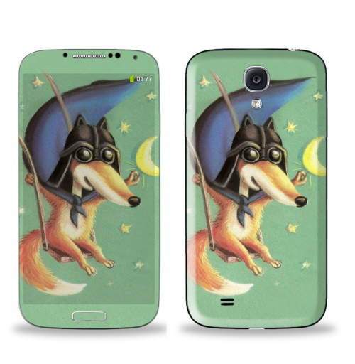 Наклейка на Телефон Samsung Galaxy S4 (i9500) Дарт Лис,  купить в Москве – интернет-магазин Allskins, крутые животные, лиса, космос, месяц, звезда, Дарт Вейдер